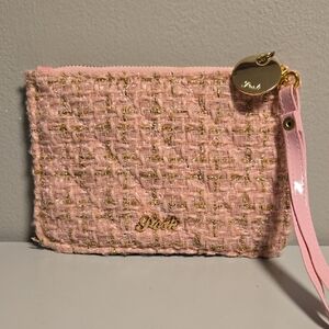 Posh NWOT Pink Tweed Wristlet